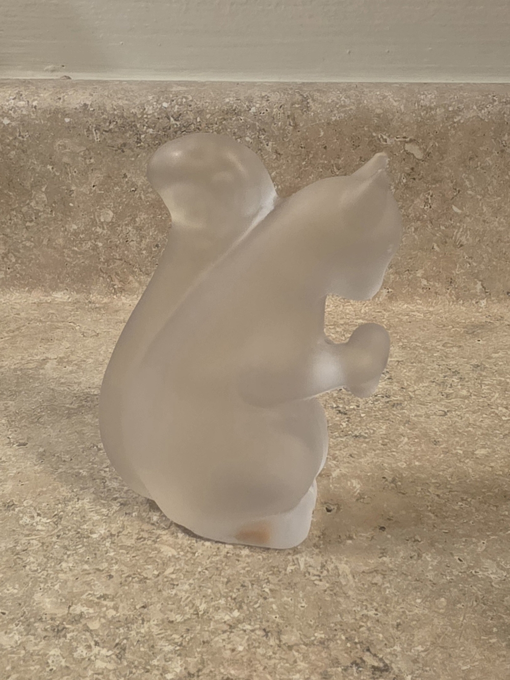 Vintage Frosted Glass Squirrel Figurine